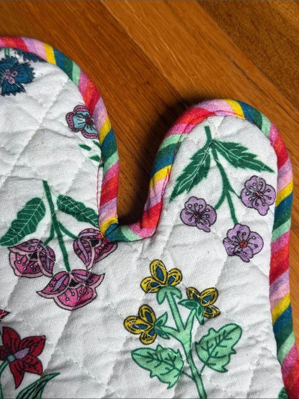 Furbish Studio Block Print Quilted Oven Mitts Cotton